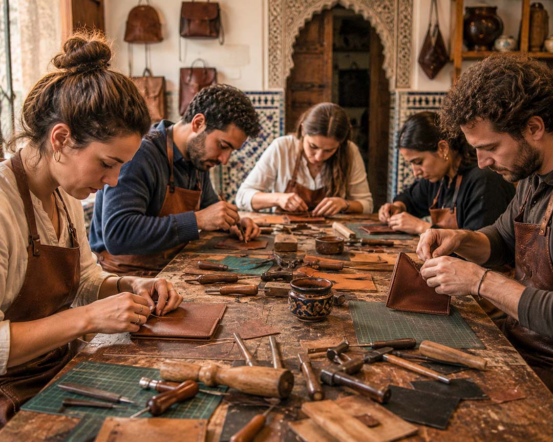 Leather Wallet Workshop in Fes, Morocco