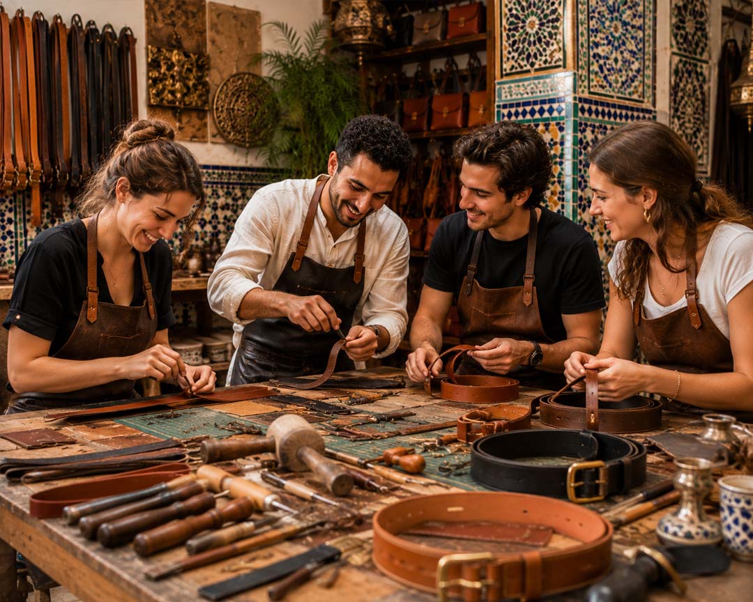 Leather Belt Workshop in Fes, Morocco
