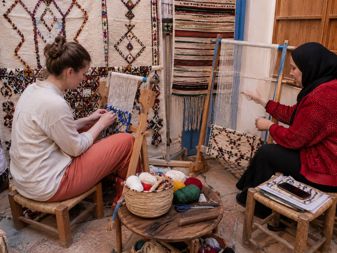 Small Tapestry Weaving Workshop in Fes, Morocco