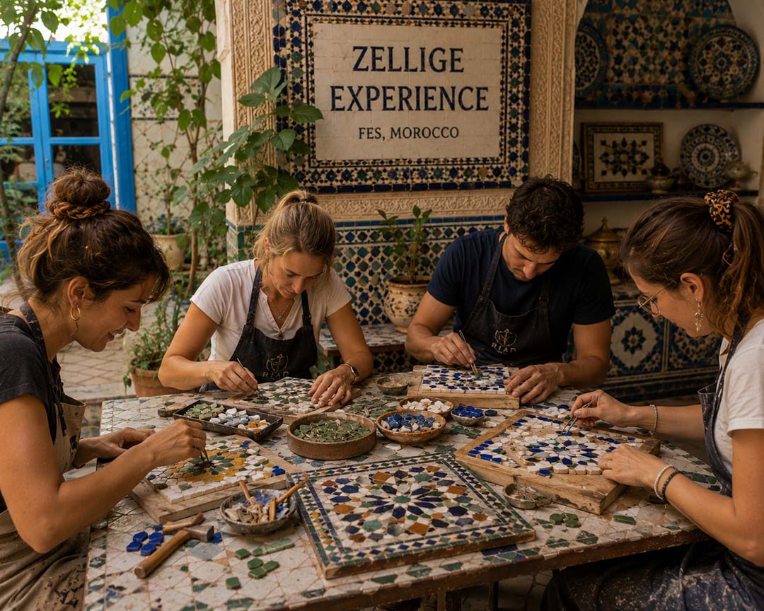 Zellige Mosaic Tile Workshop in Fes, Morocco