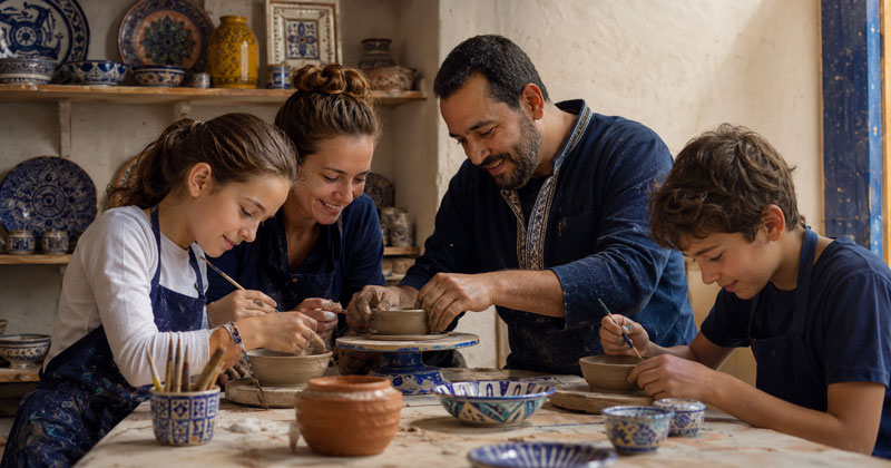 Paint-your-own-Moroccan-pottery Hands-on pottery making with a Fes artisan