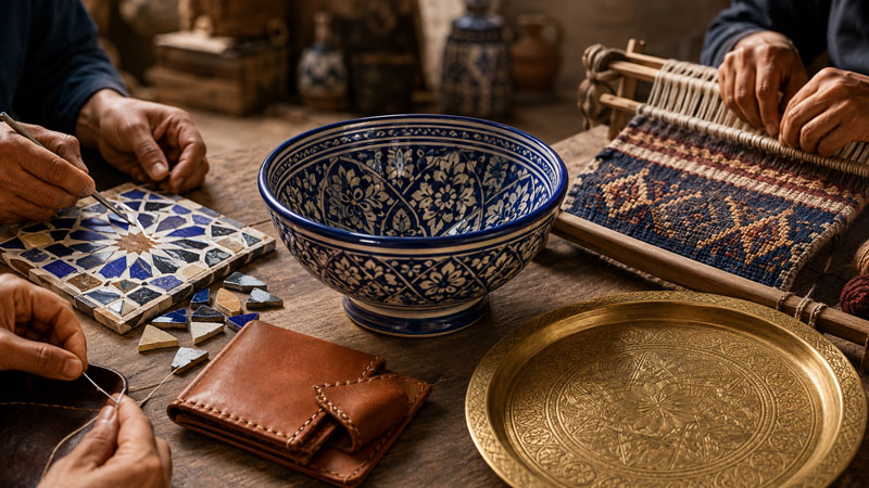 Traditional Crafts of Fes: A Complete Guide to Pottery, Zellige, Leather, Weaving & Brass