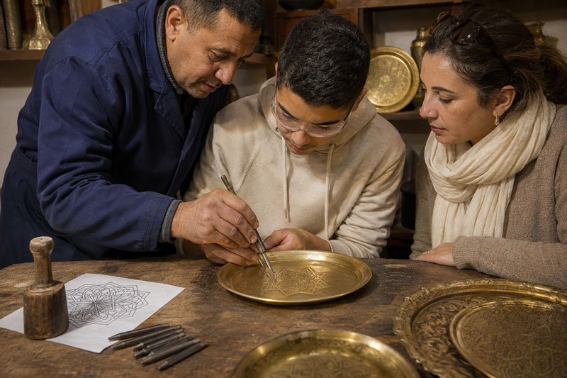 brass-engraving-with-teenagers brass engraving with teenagers
