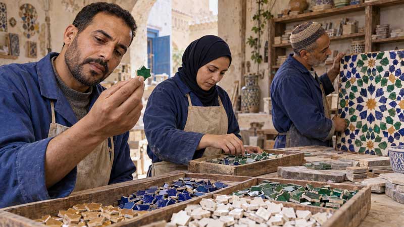 One Zellige Pattern, Many Hands: The People Behind a Moroccan Mosaic