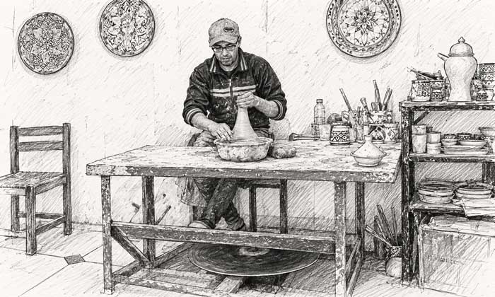 artisan-sketching-workshop-in-fes-morocco Drawing workshop Fes